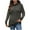 Dark Gray, variant on Women Turtleneck Shirts Plus Size Fashion Contrast Long Sleeve Loose Comfy T-Shirt Base Shirt Pullover Sweatshirt Wine XL