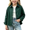 thumbnail image 6 of DJDLJWCJ Girls Long Sleeve Jacket Lightweight Casual Button Jacket Solid Color Outdoor Jacket Green Size 6M, 6 of 7