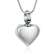 Small Heart Cremation Urn Necklace for Ashes Stainless Steel Memorial Ash Pendant Keepsake Jewelry