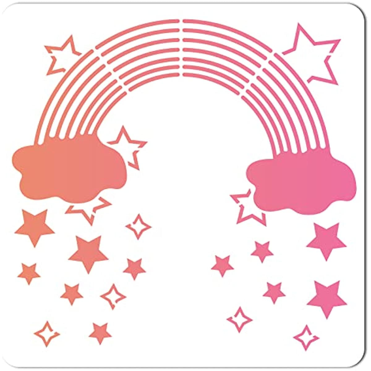 Large Rainbow Stencils Reusable Rainbow Cloud Stencil Star Template cute-kitty-coloring-pages-for-kids-free-printable