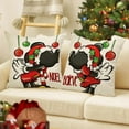 thumbnail image 5 of Christmas Cartoon Mouse Decorative Throw Pillow Covers 20 x 20 Set of 4, Red Green Xmas Ball Joy Holiday Cushion Case Decor, Holly Jolly Noel Believe Home Decoration for Sofa Couch, 5 of 6