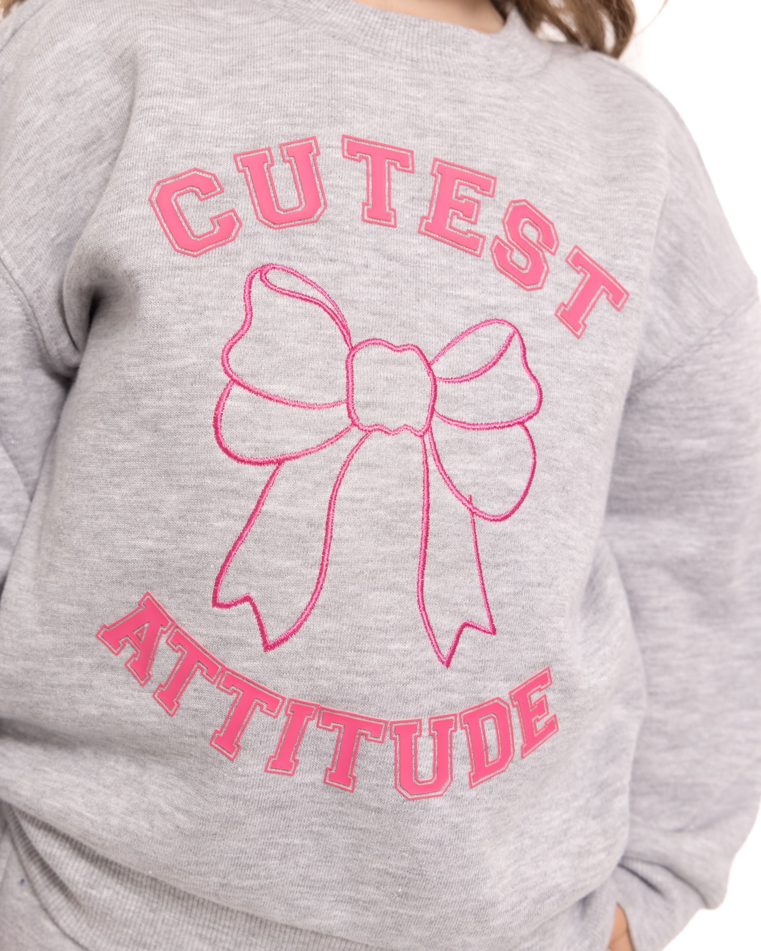 Wonder Nation Toddler Girls Graphic Fleece Crewneck with Long Sleeves, Sizes 12M-5T