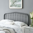 thumbnail image 2 of Twin Size Metal Modern Contemporary Urban Design Headboard, Bedroom Master Guest Suite, Gray, 2 of 7
