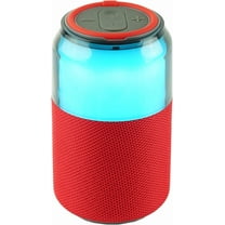 Supersonic SC-2335BT SodaBoom Wireless Stereo Portable Bluetooth Speaker with 4-Mode LED Lights, TWS, USB, Carry Loop, 10W Red