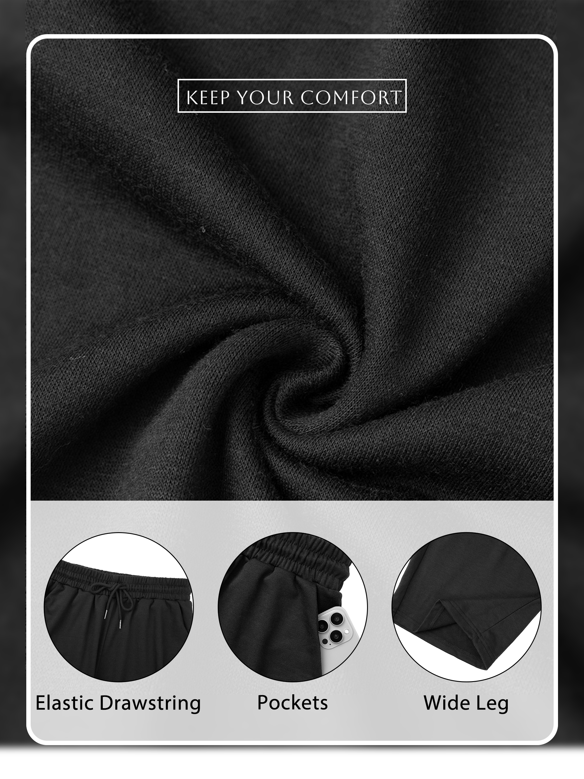 Fantaslook Women's Wide Leg Baggy Sweatpants photo 3