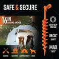 thumbnail image 6 of GROUNDGRABBA Lite Orange Tent Stakes 6 Pack, 6 of 7