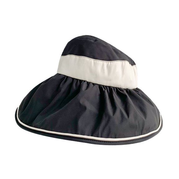 54-60cm Hat circumference Adjustable Fisherman Hat female Large Brim Sun shade Hat Beach Empty Top Sun Hatblack