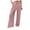 Pink [New Styles, All Colors][Summer Savings], variant on Elastic Waist Pocket Pants, Casual Bandage Split Hem Trousers, High Waisted Solid Color Full Length Work Pants for Women, Business Casual Office Slacks | CSEONE,White XL