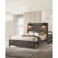 thumbnail image 6 of Queen Size Wooden Platform Bed Frame with Rustic Finish and Lamp, Suitable for Bedroom, 6 of 8