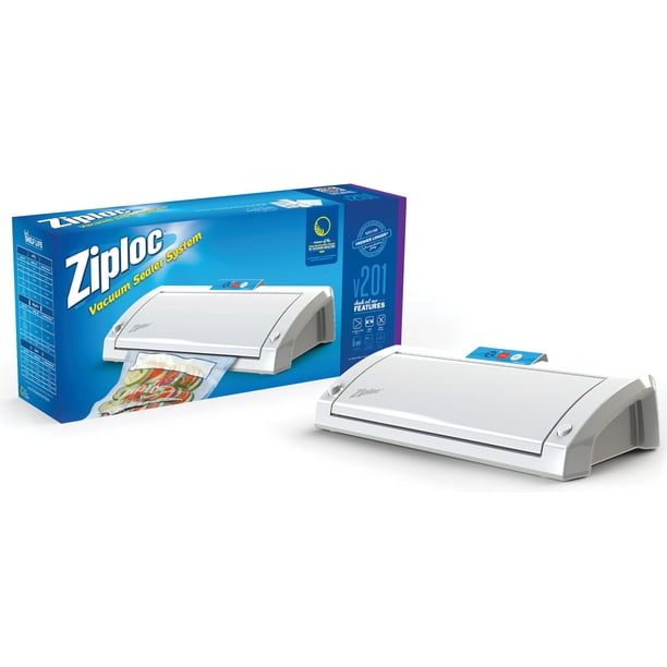 Ziploc White Vacuum Seal Machine with 3 Quart Bags