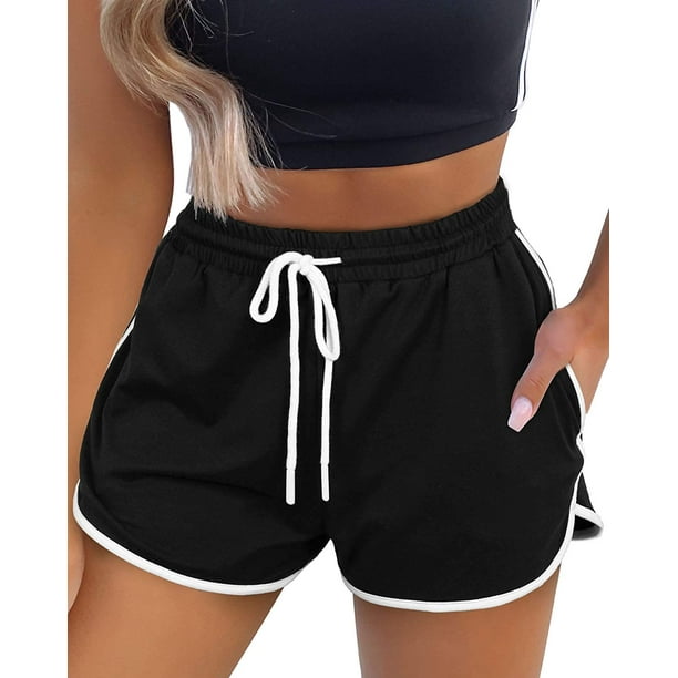 Womens Workout Shorts with Pockets Tie Dye Athletic Shorts Plain Lounge  Shorts 