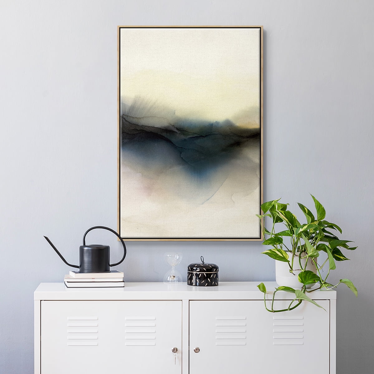 Continuum I Framed Premium Gallery Wrapped Canvas - Ready to Hang - 17 x 25 - Natural Wood Floating Frame