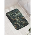 thumbnail image 3 of Ambesonne Dark Green Bath Mat, Deep Forest Marble Print, 30.2" x 20", Emerald Sand Brown, 3 of 3