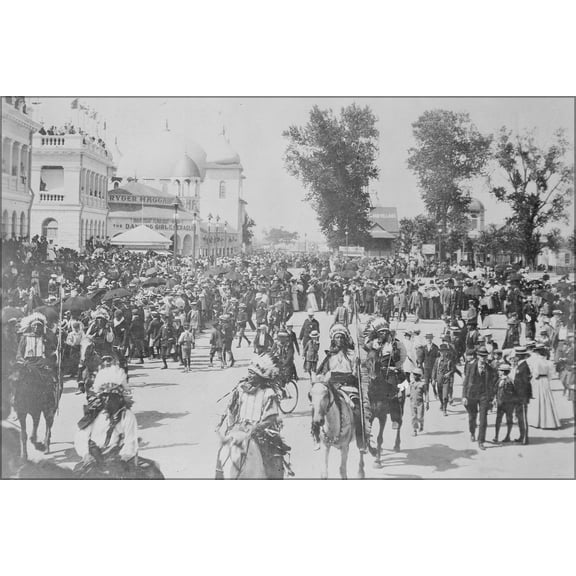 24"x36" Gallery Poster, Indian Day parade, Omaha, Neb., Aug. 4, 1898. NARA 530804