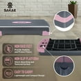 thumbnail image 4 of SAKAE Pink Adjustable Aerobic Stepper Kit with Dumbbells & Kettlebell & Weightlifting Belt & Measuring Tape, 2 Level Risers Exercise Step Platform for Home Gym Exercise Fitness Workout, black, 4 of 9
