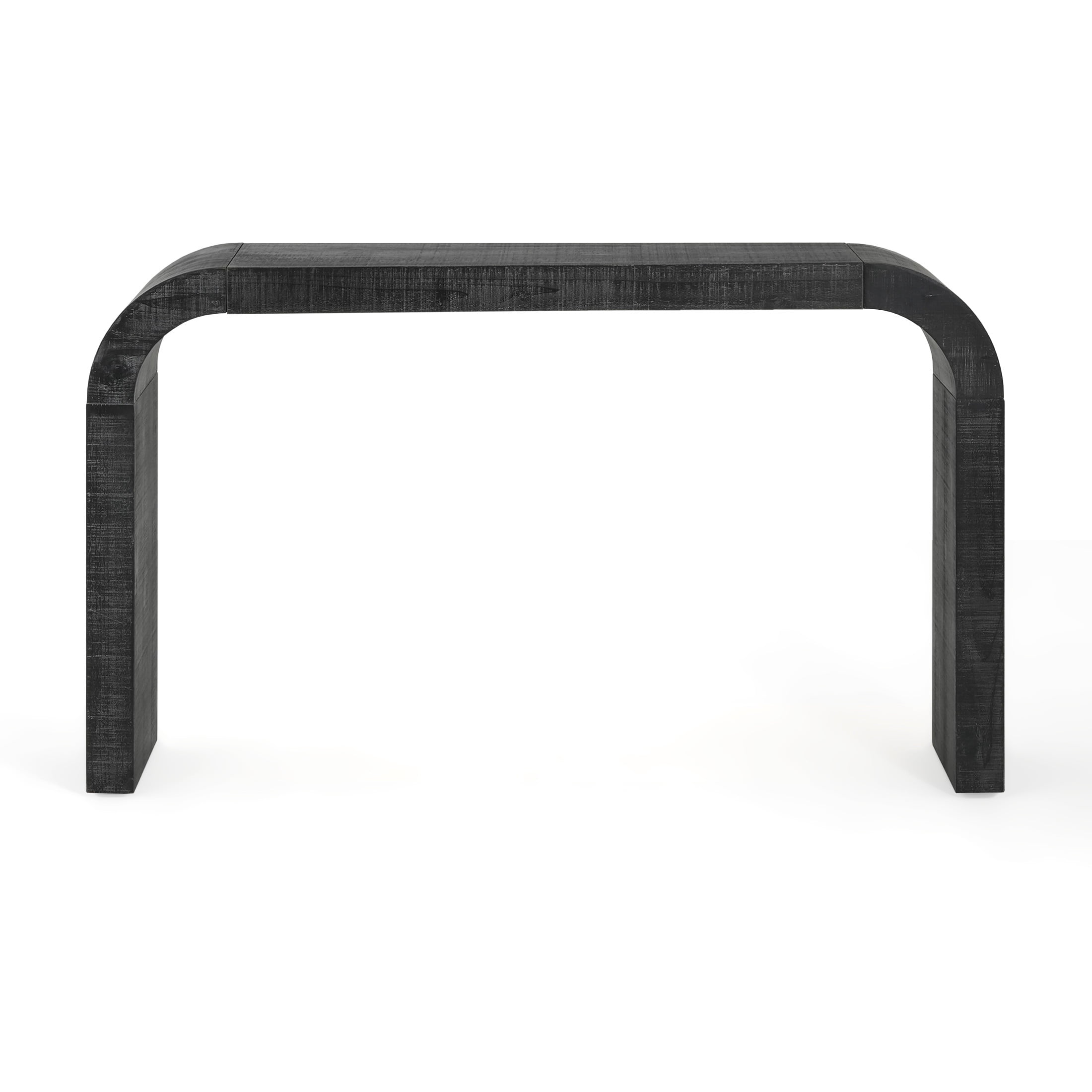 Christopher Knight Home Farmhouse 52" Curved Console Table, Wood Entryway Table for Hallway, Charcoal