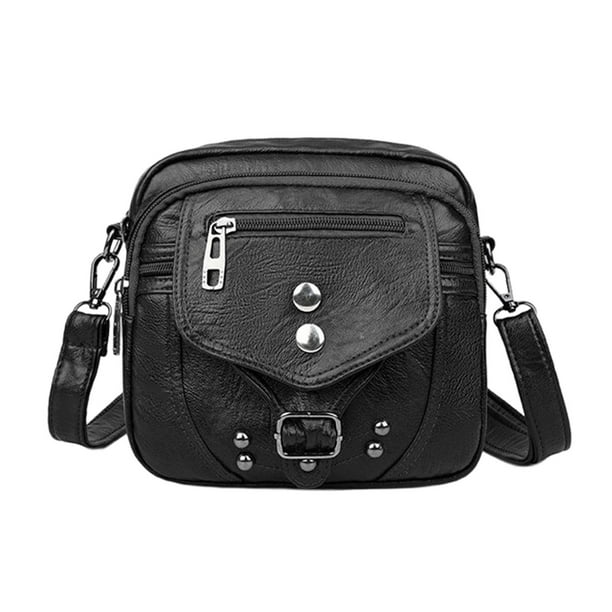 Fashion Women Shoulder Bag with Detachable Strap Causal Soft Girls Handbag Multi Pockets Satchel Pouch Purse for Shopping Travel