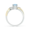thumbnail image 2 of ANGARA Natural Aquamarine and Diamond Twisted Vine Engagement Ring in 14K White & Yellow Gold for Women (Size-6mm) | March Birthstone, Anniversary, Jewelry Gift for Women | Natural Aquamarine Ring, 2 of 11