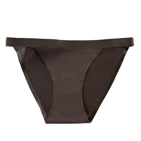 Icvfdpl Briefs For Women Fashion Seamless Ice Silk High Waist Solid Color Comfortable Skin-Friendly Womens Panties Brown M