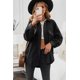 thumbnail image 4 of ABPHQTO Chaqueta de mujer negra con cuello vuelto y botones, 4 of 5