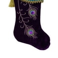 thumbnail image 3 of Northlight 19" Purple Velvet Regal Peacock Embroidered Feather Christmas Stocking with Gold Tassel, 3 of 6