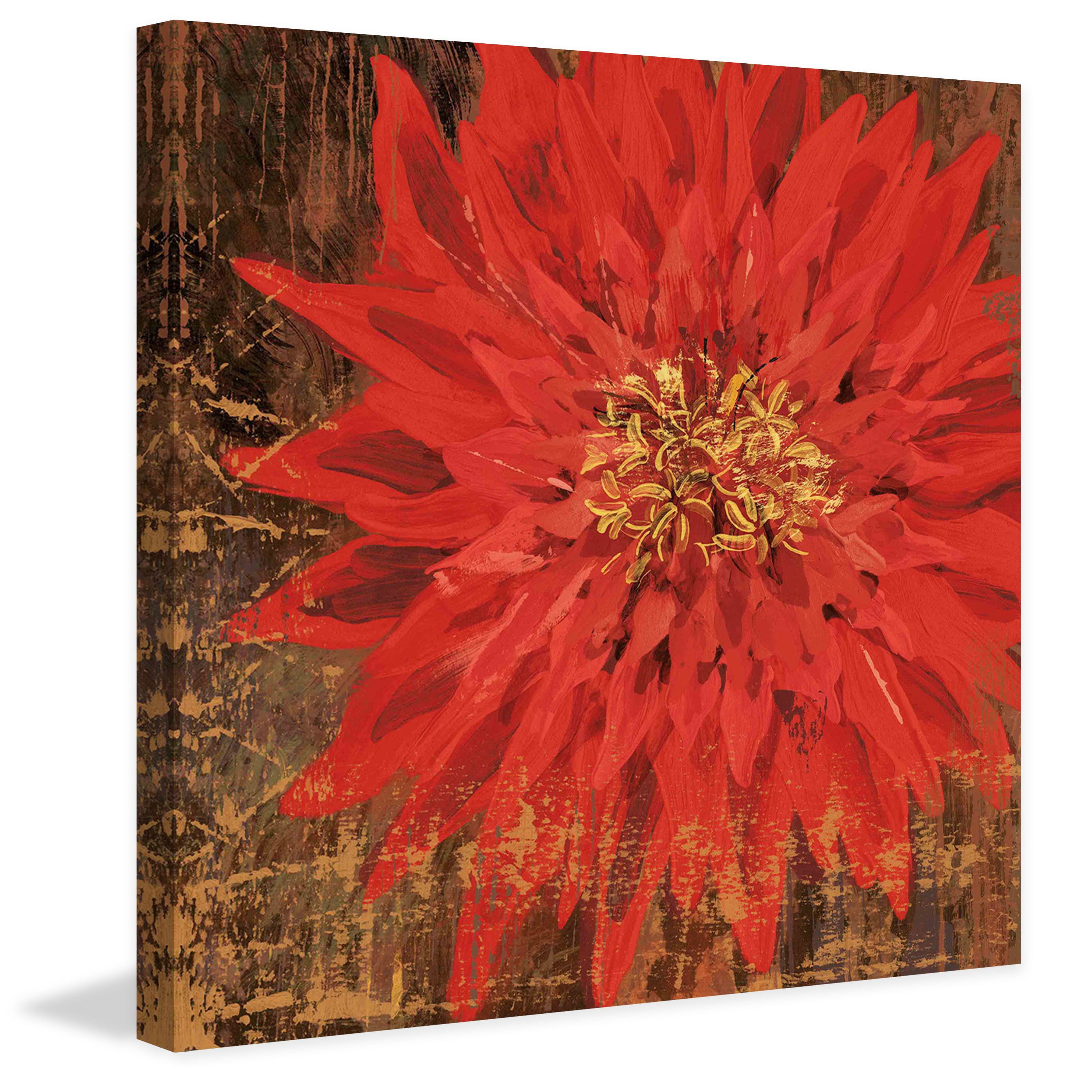 Marmont Hill "Floral Frenzy Red III" Painting Print on Canvas