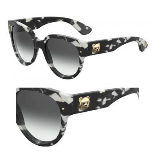 Moschino 013//S 807 9O Black Plastic Cat-Eye Sunglasses Dark Grey Gradient Lens