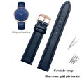 thumbnail image 3 of Correa de piel de vacuno de color azul y acero inoxidable para reloj Citizen Rossini 517793 de 14, 16, 18, 19, 20 mm, 21 mm, 22 mm y 23 mm, 3 of 5