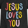 thumbnail image 3 of Instant Message - Jesus Loves You - Toddler & Youth Girls Short Sleeve Graphic T-Shirt, 3 of 6