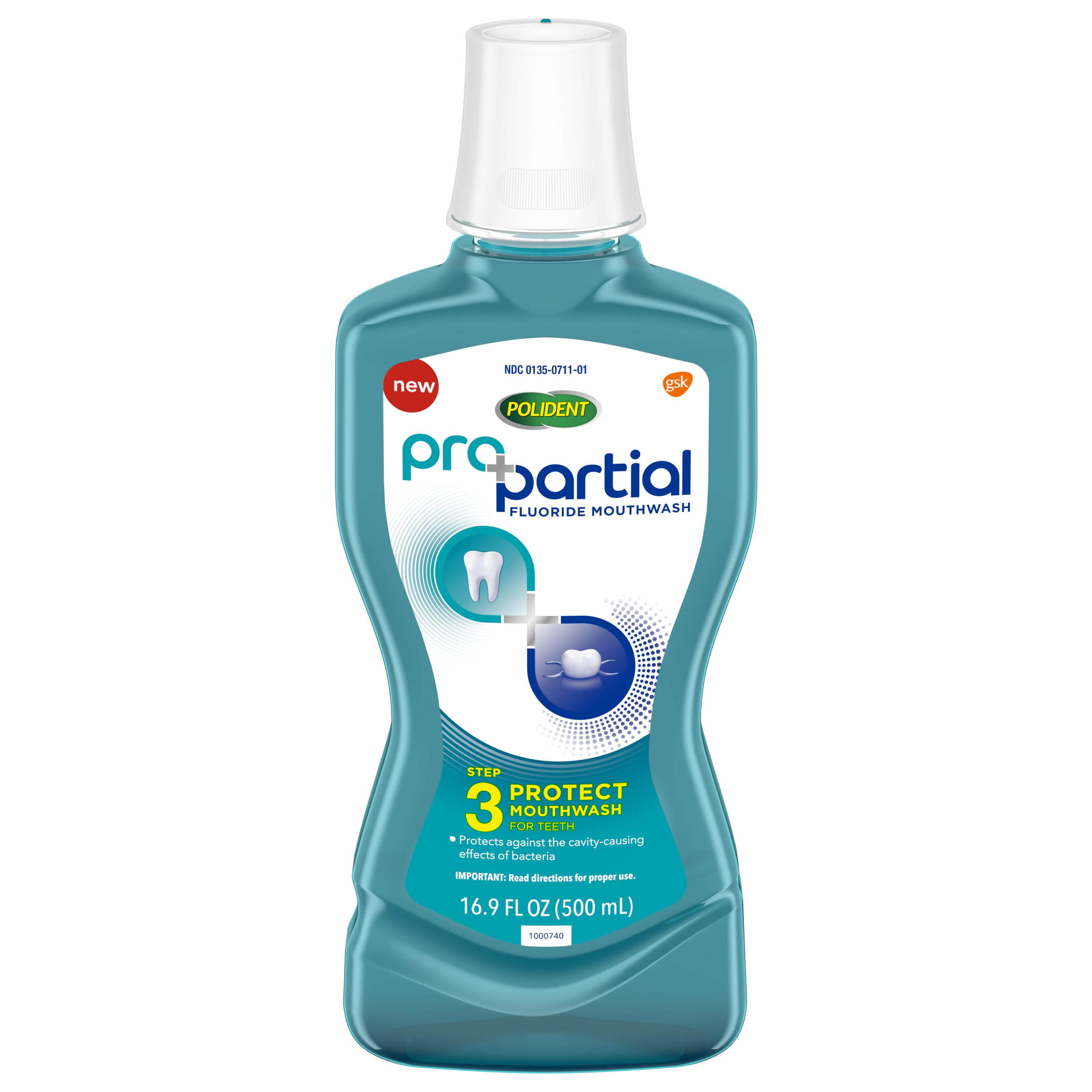 Polident ProPartial Fluoride Mouthwash 16.9 Ounces