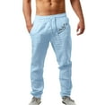 thumbnail image 1 of WEAIXIMIUNG Pantalon de Neige Homme Mode Décontractée Imprimé Lin Poche Pantalon à Lacets Grande Taille, 1 of 4