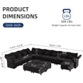 thumbnail image 2 of LLappuil Modular Sectional Sofa, 14 Seat Modular Sectional Sofa with 5 Storage Ottoman, 25.6 Deep Seat Chenille Sofa Black, 2 of 8