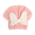 thumbnail image 2 of Konghyp 2PC Super Absorbent Hair Towel Wrap – Coral Velvet Bow Dry Hair Cap, Quickly Absorbs Water and Dries Hair Efficiently, Ideal for Post-Bath and Shower Use., 2 of 4