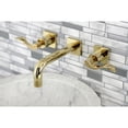 thumbnail image 2 of Kingston Brass KS6122DFL NuWave Double-Handle Wall Mount Bathroom Faucet, Polished Brass, 2 of 8