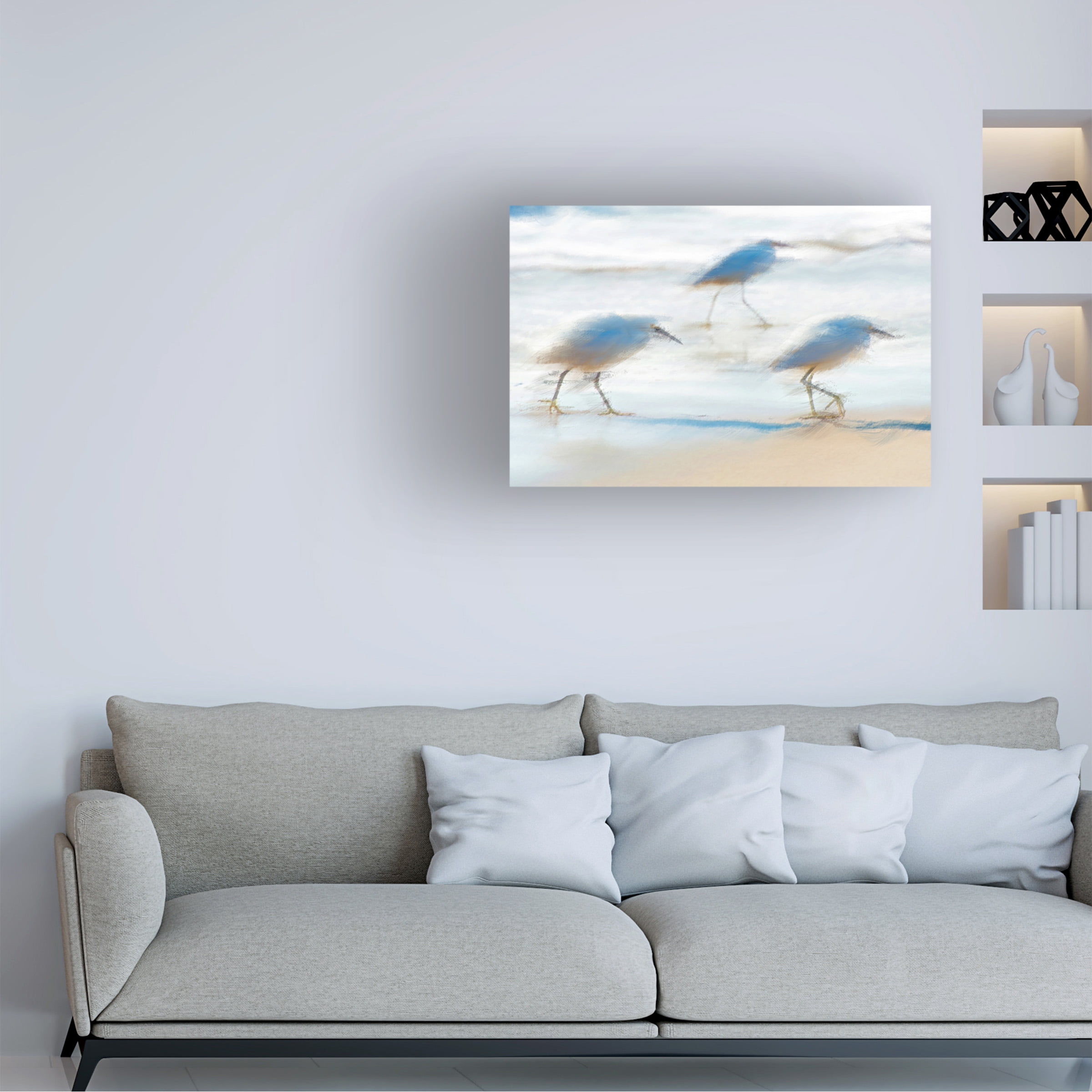 David Manlove 'Pipers on a beach A' Canvas Art
