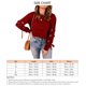 thumbnail image 5 of Jersey para mujer, camisa corta con cordones, mangas largas, cuello redondo, hombros caídos, túnica holgada de otoño para otoño, primavera, vino rojo XL, 5 of 5
