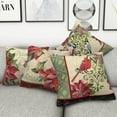 thumbnail image 5 of Pbobriich Vintage Red Pillow Covers 18x18 4Pcs Flower Bird Throw Pillow Case Linen Pillowcases for Sofa Couch, 5 of 5