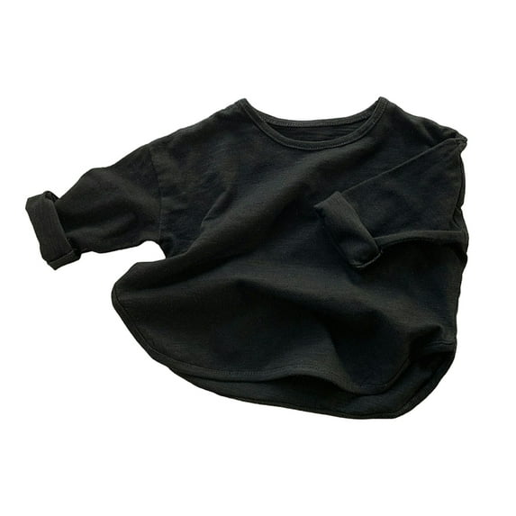 Esaierr Boys Girls Solid Color Tees for Toddler Newborn Crewneck Solid Color Long Sleeve Undershirt Fall Casual Tops 9M-5Y T-Shirt