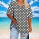 thumbnail image 4 of mfyjkho Tops De Moda Para Mujer, Camiseta Deportiva De Verano De Manga Corta Con Cuello Ancho Para Mujer Tops Y Blusas Para Mujer Xl, 4 of 5