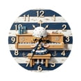 thumbnail image 1 of Reloj de pared para niños, diseño náutico y niña, silencioso, no hace tictac, 1 of 1