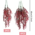 thumbnail image 2 of Topboutique 4 Pcs Fake Hanging Plants,Artificial Fall Flowers,Artificial Ferns,Faux Autumn Plants Fake Vines for Indoor Outdoor House Wedding Party Decor,Red, 2 of 8