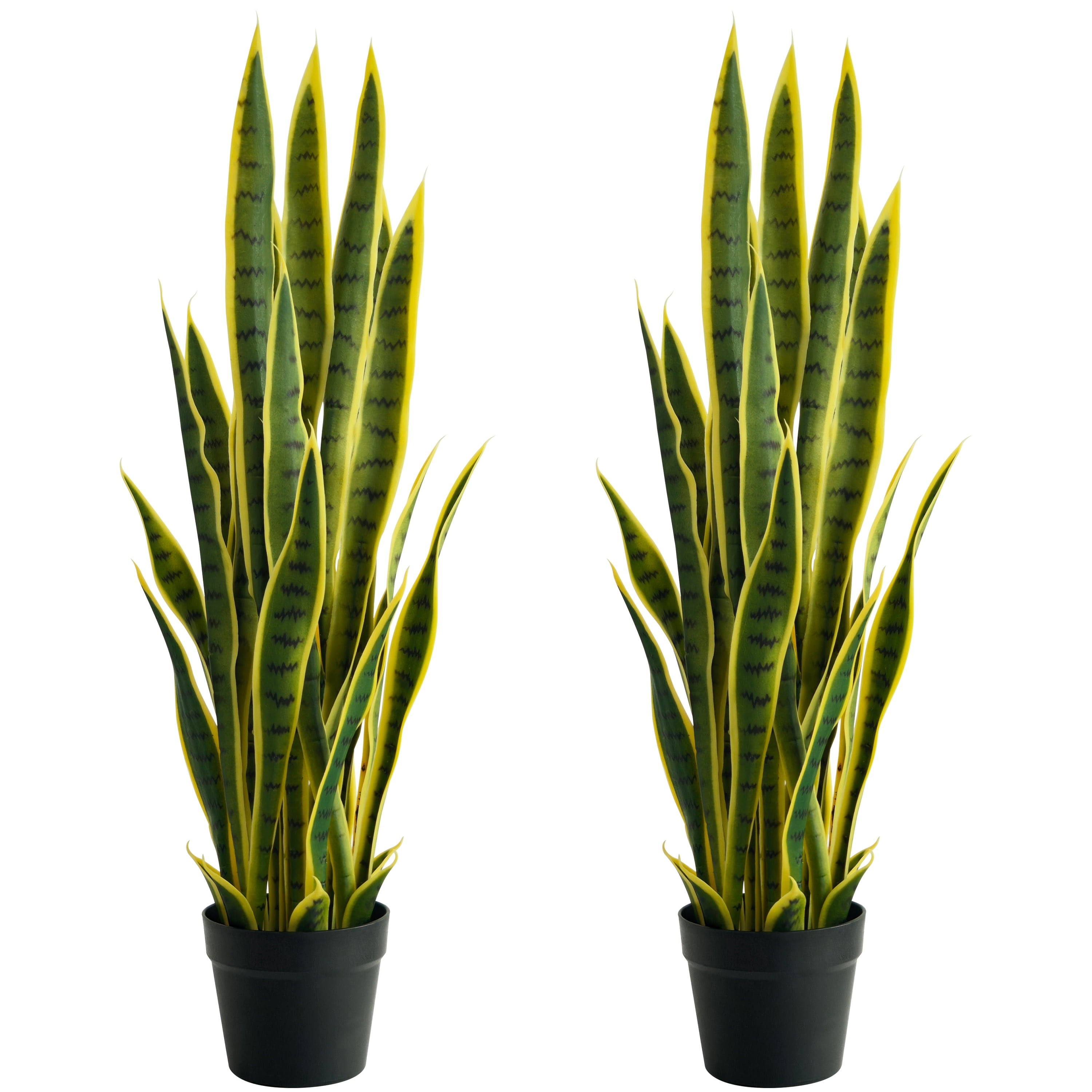 OLIVIVI Faux Snake Plants 3FT Tall Artificial Silk Agave Plant for Home Office Decor Indoor Outdoor Fake Lifelike Potted Plant with Wood Branches 2 pack