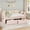 Pink, variant on Merluxy Twin Size Corduroy Daybed with 2 Storage Drawers & Bedside Pockets, Upholstery Sofa Bed with Charging & Light, for Living Room, Dark Grey