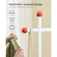 thumbnail image 3 of SONGMICS HOME Clothes Rack, Clothes Rail on Wheels, Portable Garment Rack, with 1 Clothes Hanging Rail, Matchstick-Shaped Hooks, Matte White, 3 of 5