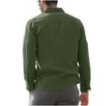 thumbnail image 4 of Cotton Linen Button Blouse for Men Lapel Long Sleeve Shirts with Pockets Solid Loose-Fit Casual Tops, 4 of 5