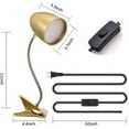 thumbnail image 6 of ENERGETIC Clip Desk Lamp LED Light, 3.5W 4000K Flexible Adjustable Gooseneck Light for Bedroom, Gold, 6 of 6