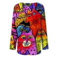 thumbnail image 3 of CLOOCL Lovely Cats Printed T-Shirts Workout Wear Scoop Hem Top Oversized Women Clothes, 3 of 6