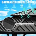 thumbnail image 3 of HOTEEL 12'x20' Hardtop Gazebo, Heavy Duty Outdoor Gazebo with Full-Colour Steel Tiles Double Roof, Flame-Retardant Curtains and Netting, Permanent Gazebo for Patio, Lawn and Backyard, Black, 3 of 14