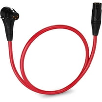 LyxPro 1.5 Ft Right Angle XLR Cable, Female to Male, 3 Pin Microphone Cable, Red