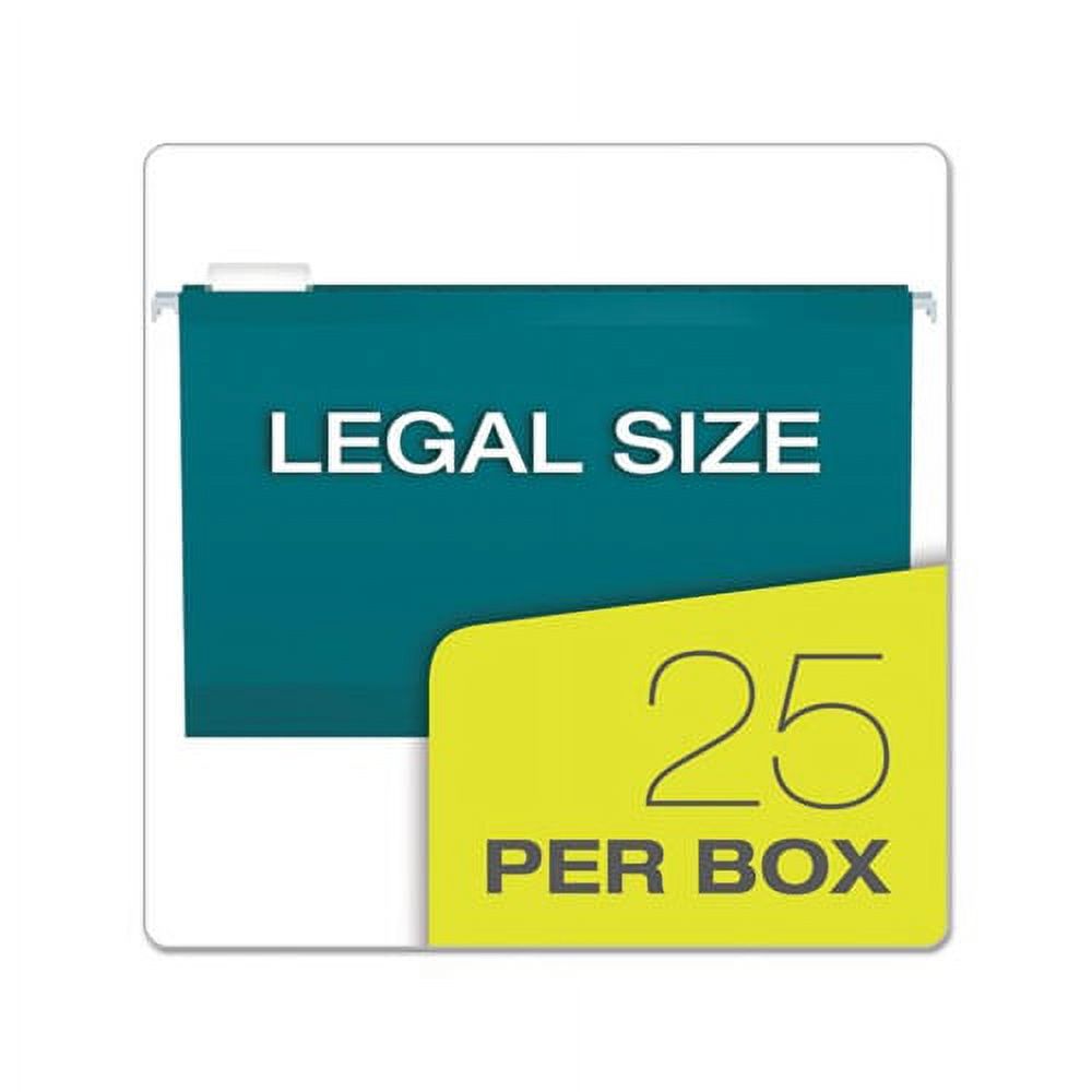 Colored Reinforced Hanging Folders Legal Size, 1/5-Cut Tab, Teal, 25/Box - image 5 of 7